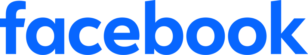 Blue Facebook logo on a transparent background in lowercase letters.
