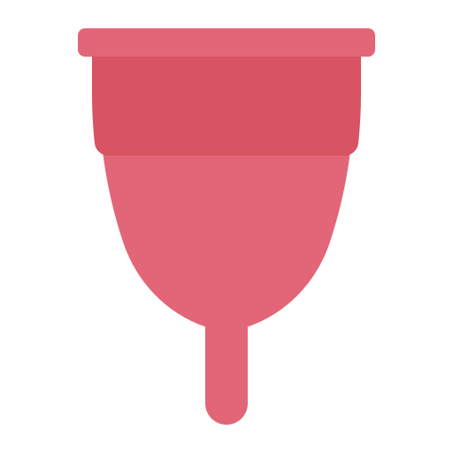 Illustration of a menstrual cup, a reusable feminine hygiene product.